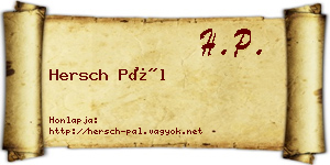 Hersch Pál névjegykártya